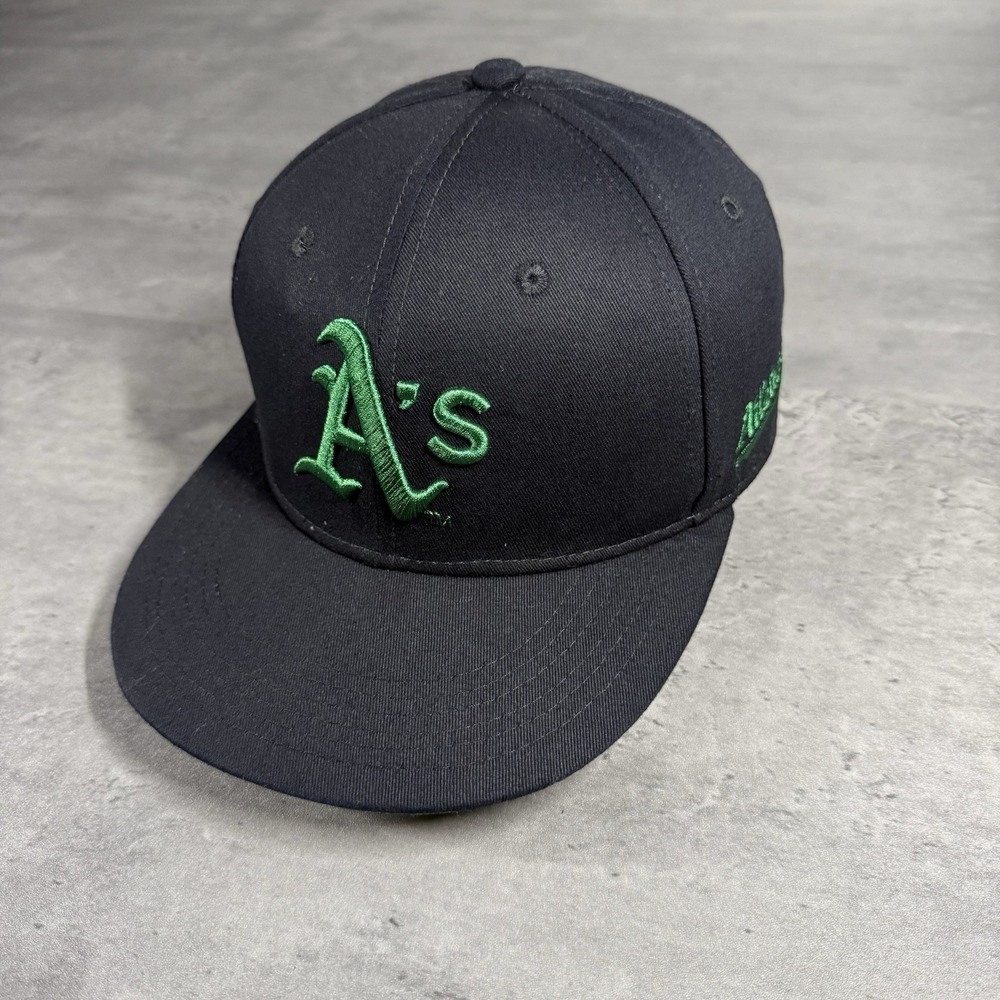 Oakland Athletics As Snapback Hat Black Dark Green Chevrolet‎ Logo Promo MLB Cap